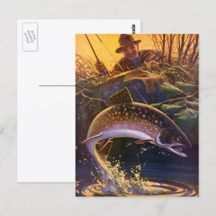 Postal Trucha de arroyo Pescador de peces, Pesca deportiv