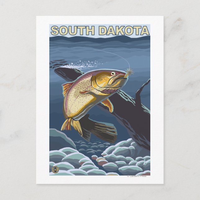 Postal Trucha de asesino FishingSouth Dakota (Anverso)