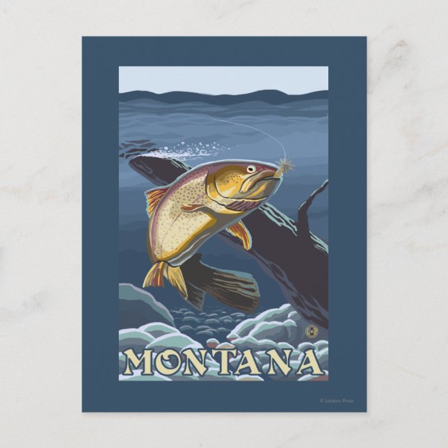 Postal Trucha que pesca la sección representativa - (Anverso)
