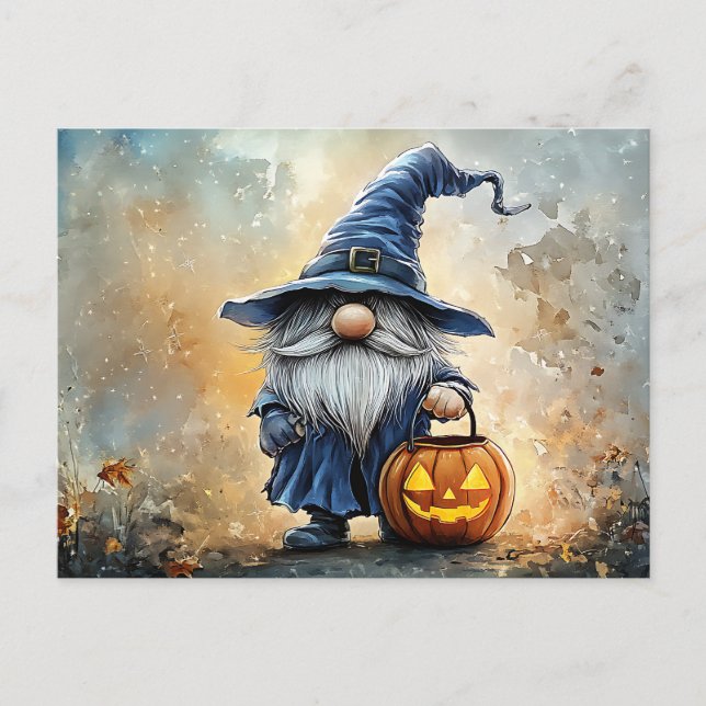 Postal Truco de Halloween o Gnome de tratas (Anverso)
