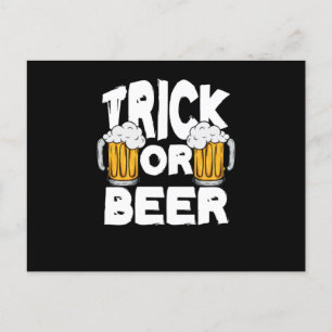 Postal Truco O Cerveza Halloween Calabaza Trick O Trate G