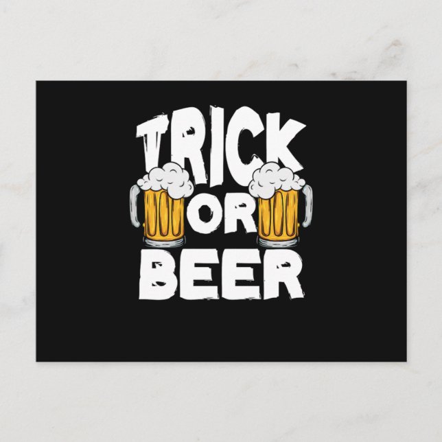Postal Truco O Cerveza Halloween Calabaza Trick O Trate G (Anverso)