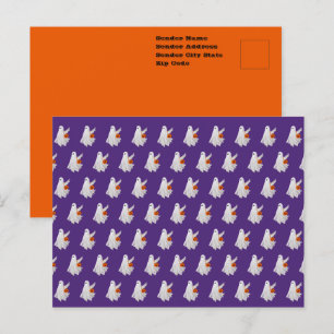 Postal Truco O Tratamiento Del Fantasma Con Cubo De Vela 