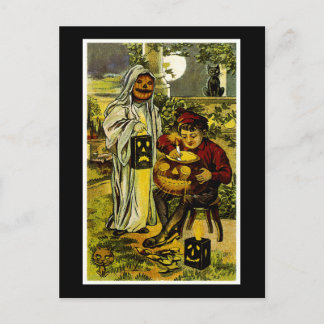 Postal Truco o tratamientos de Halloween