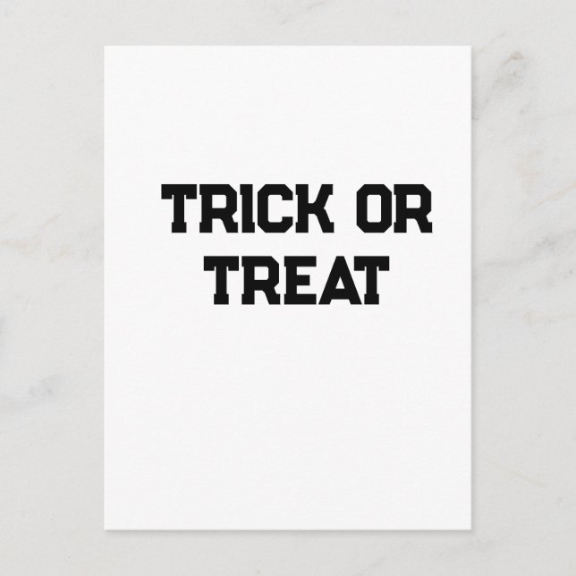 Postal Truco o. Trate Halloween espeluznante negro simple (Anverso)
