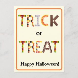 Postal Truco o trato - Feliz dulce dulce de Halloween