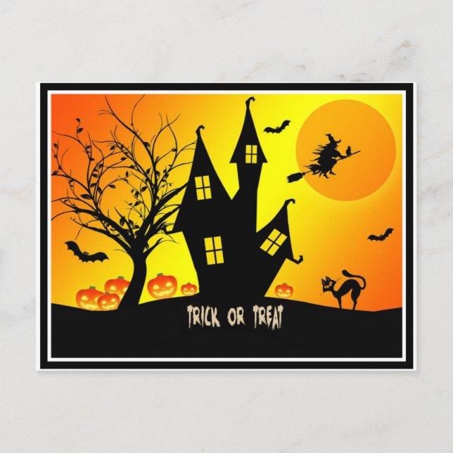 Postal Truco o trato, Halloween (Anverso)