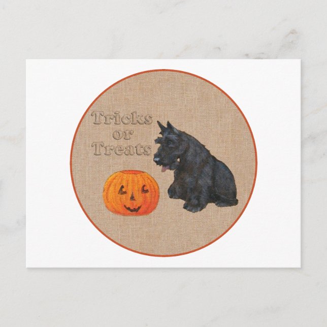 Postal Truco o trato Scottie Dog (Anverso)