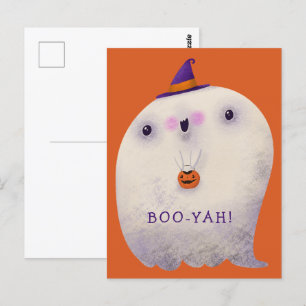 Postal Truco o truco de decoración de Halloween para trat