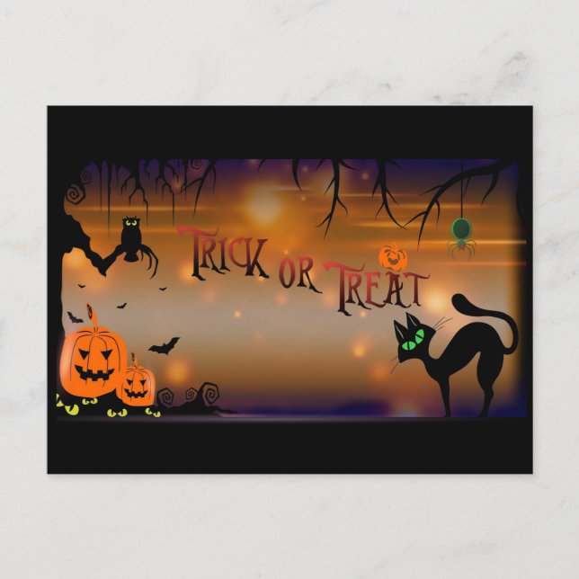 Postal Truco o truco de Halloween (Anverso)