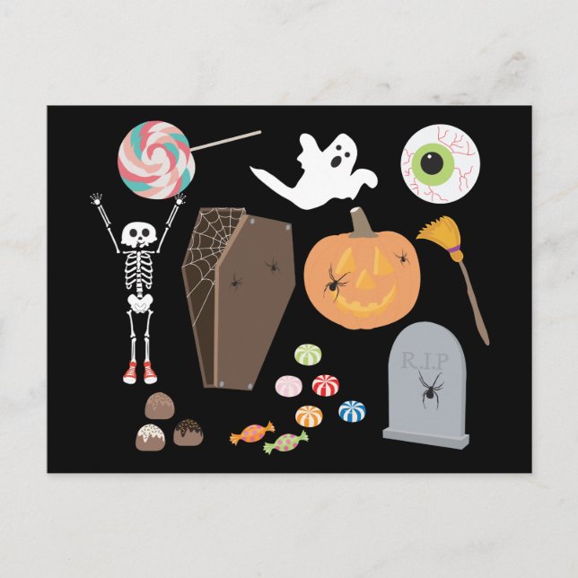 Postal Truco o truco de Halloween (Anverso)