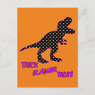 Postal Truco RAWR Trato! - Tyrannosaurus Rex de Halloween