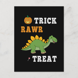 Postal Truco Rugido Regalo Lindo Halloween Stegosaurus Di