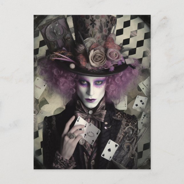 Postal Trucos de cartas locas collage mágico (Anverso)