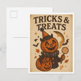Postal Trucos y regalos vintage de Halloween