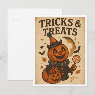 Postal Trucos y regalos vintage de Halloween