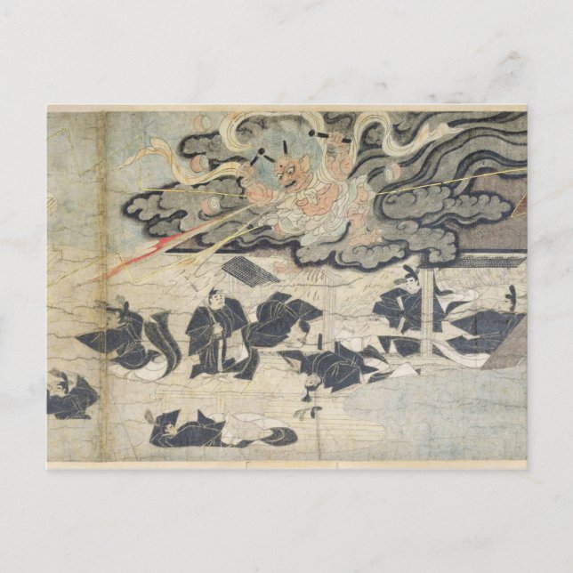 Postal Trueno Demon, Santuario Tenjin, Periodo Kamakura (Anverso)