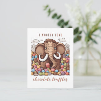 Postal trufas de chocolate mamut lanudo