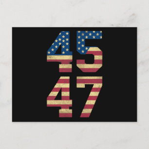 Postal Trump 2024 45 47 Bandera Americana Vintage Retro 4