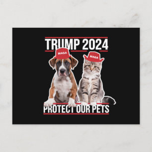 Postal Trump 2024 Protege Nuestros Animales Gatos Perros 