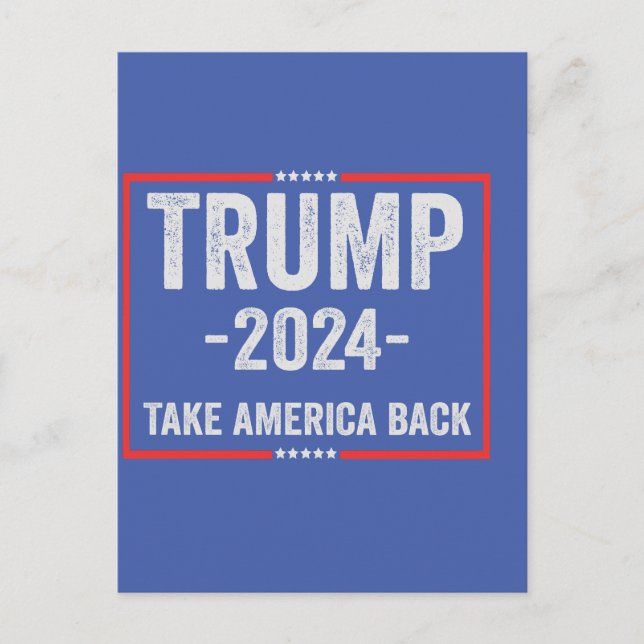Postal Trump 2024 Republicano Patriótico Elección Preside (Anverso)