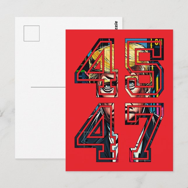 Postal Trump 45 47 | Arte pop | Presidente de Estados Uni (Anverso / Reverso)