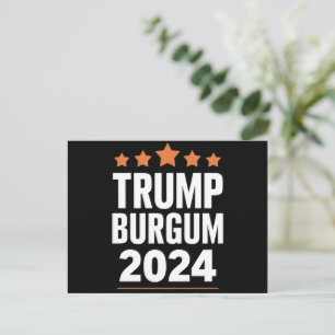 Postal Trump Burgum para las elecciones presidenciales 20
