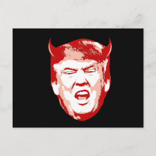 Postal Trump con la cabeza del diablo - Anti-Trump -