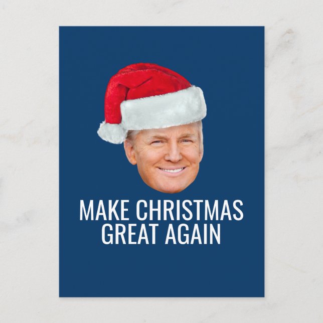 Postal Trump con Santa Hat - Hacer a los Navidades grande (Anverso)
