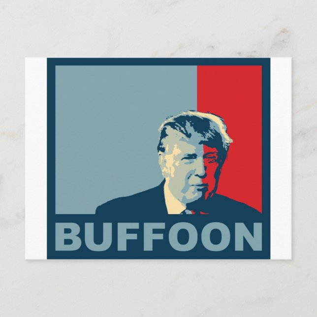 Postal Trump/Drumpf: Buffoon (colores de esperanza) (Anverso)