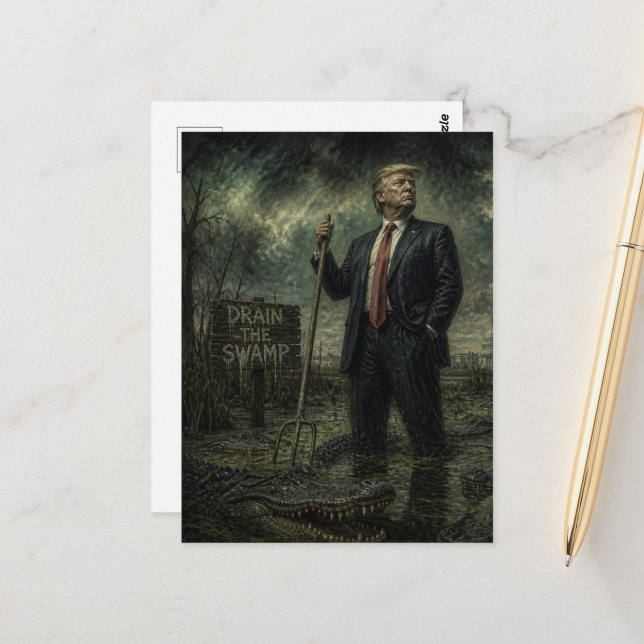 Postal Trump en el pantano (Anverso/Reverso In Situ)
