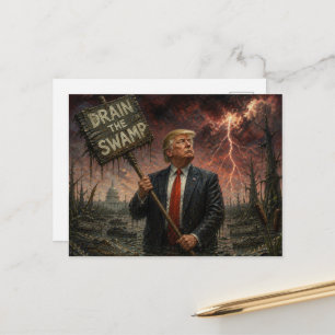 Postal Trump en el pantano Relámpago en el cielo