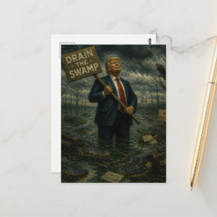 Postal Trump en el pantano Vida silvestre en el pantano
