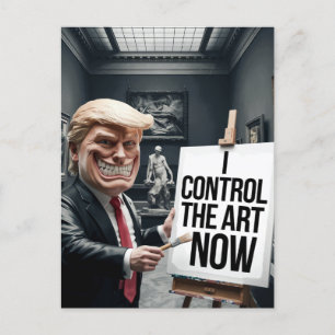 Postal Trump enojado controla el arte en un museo