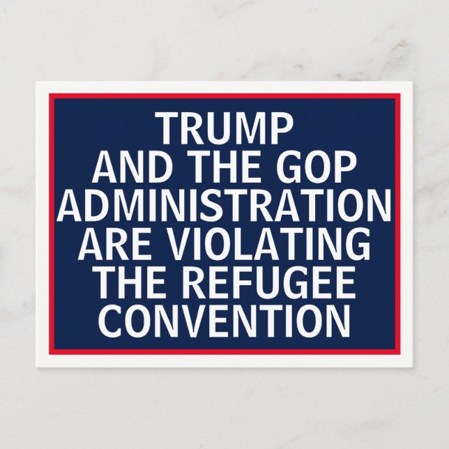 Postal Trump GOP viola la Convención de Inmigración de Re (Anverso)