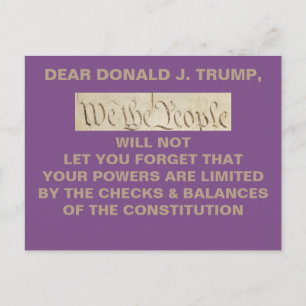 Postal Trump Nosotros el Pueblo Cheques y Controles de la