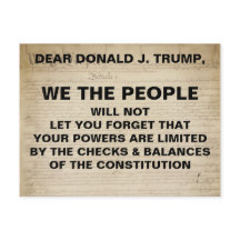 Trump nosotros, el pueblo, revisa y equilibra la r