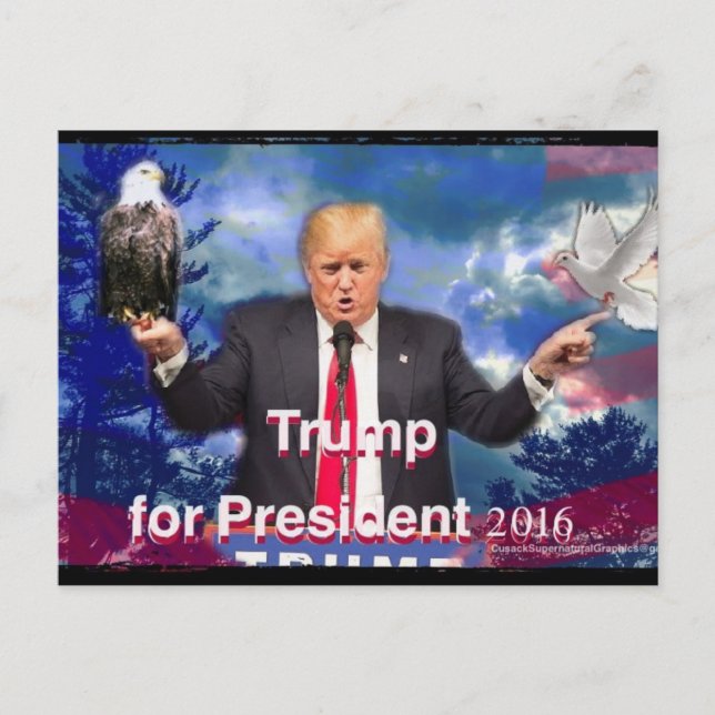 Postal Trump para presidente Eagle y Dove (Anverso)