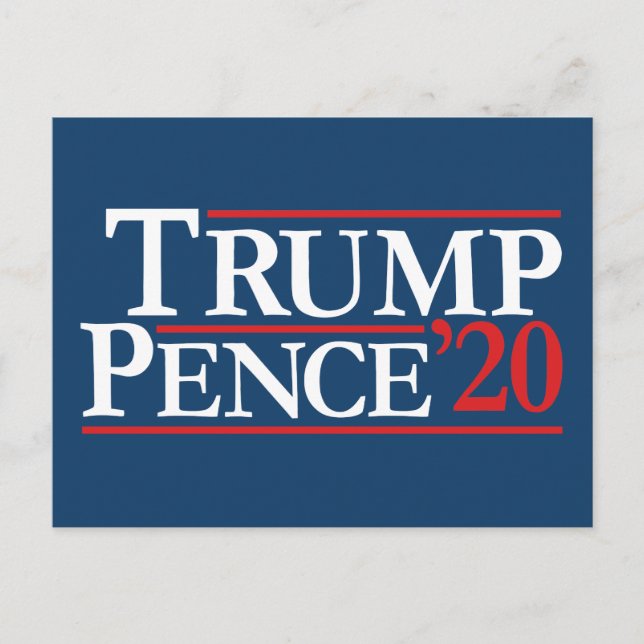 Postal Trump Pence 2020 - Diseño de Vieja Reagan (Anverso)