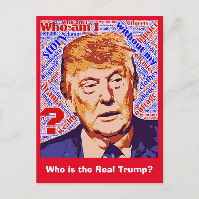 Postal Trump ¿Quién soy realmente postcard? (Anverso)