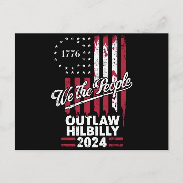 Postal Trump Vance 2024 Donald Trump Proscrito Hillbilly  (Anverso)