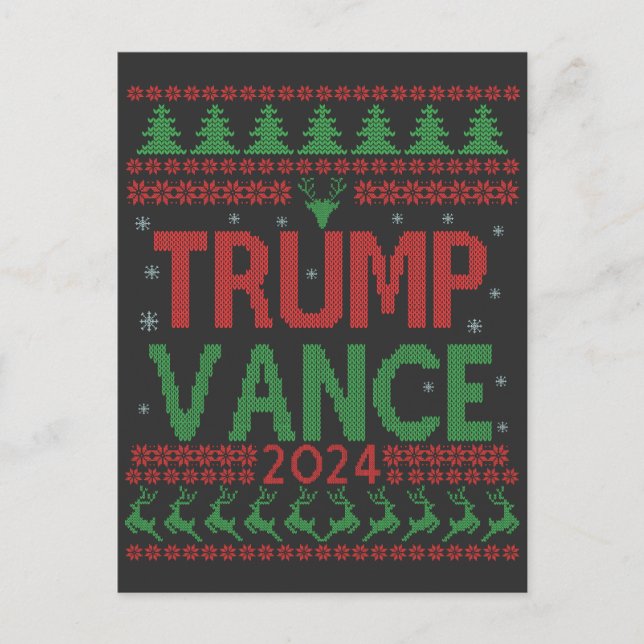 Postal Trump Vance Elections Navidades feos suéter (Anverso)