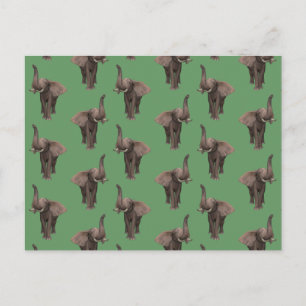 Postal Trumpeando al elefante