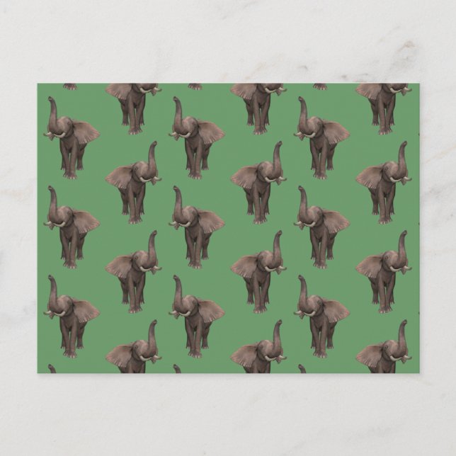 Postal Trumpeando al elefante (Anverso)