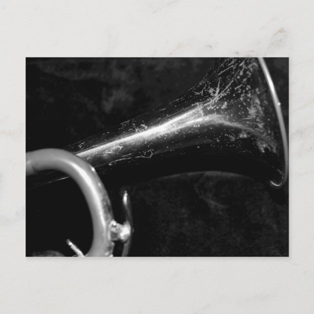 Postal Trumpet Bell blanco y negro (Anverso)
