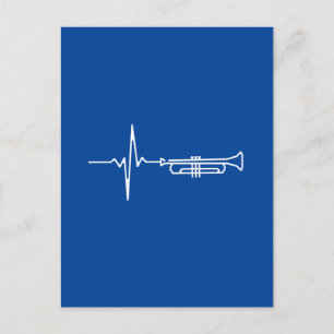 Postal Trumpet Heartbeat Trumpet Player Regalo
