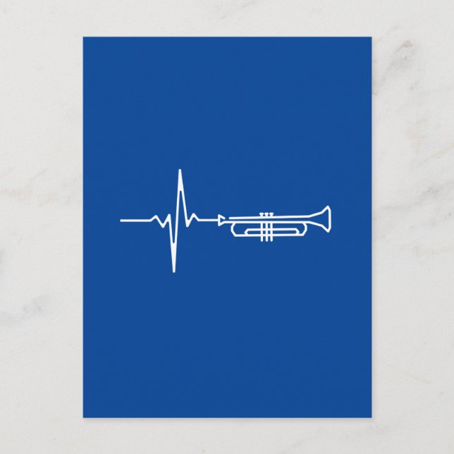 Postal Trumpet Heartbeat Trumpet Player Regalo (Anverso)
