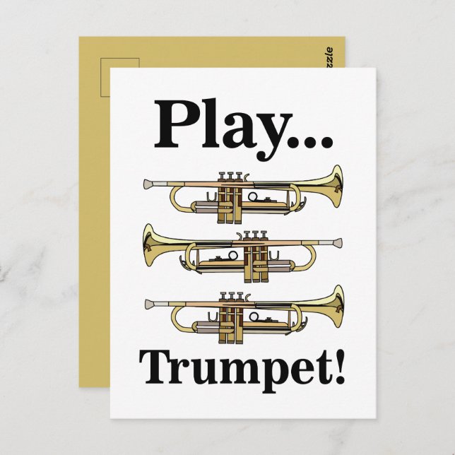 Postal Trumpet Player Trumpeter Musician (Anverso / Reverso)