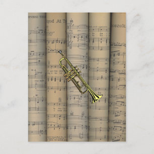 Postal Trumpet ~ Rolling Sheet Music Background ~ Musical