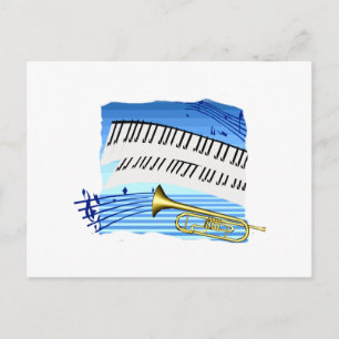 Postal Trumpet y Keyboard, música gráfica de tema azul